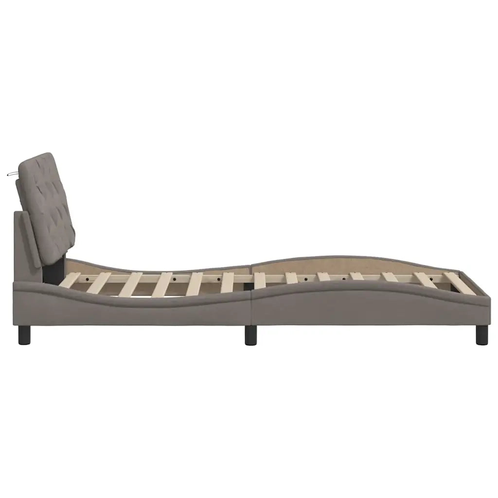 Giroletto senza Materasso-Struttura Letto Tortora 90x200 cm Tessuto 128984