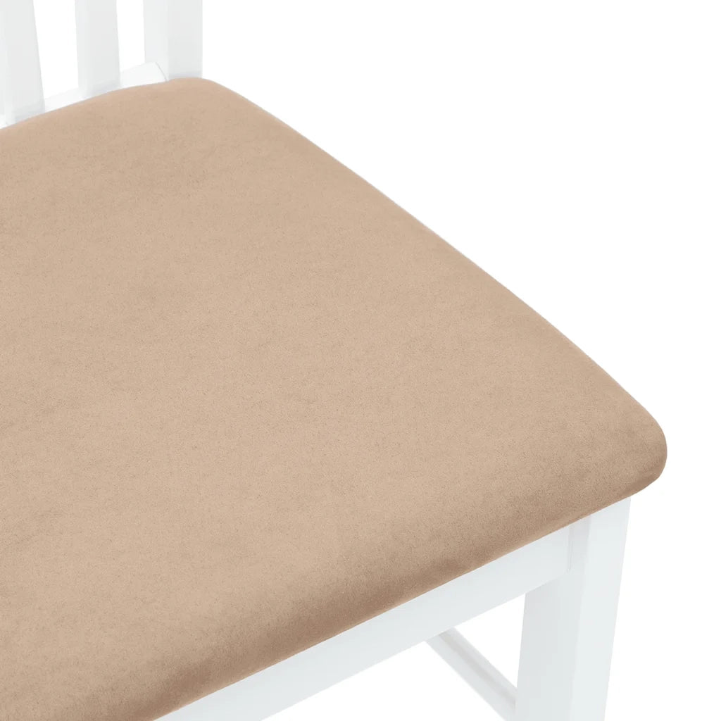 Sedie da Pranzo con Cuscini 2 pz Bianco Legno Massello di Hevea 4102416