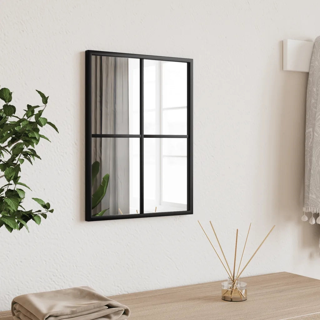 Specchio da Parete | Specchio decorativo Nero 30x40 cm Rettangolare in Ferro