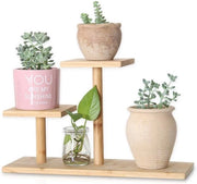 Stand per piante in bambù per interni - mini 3 strati - organizzatore per scrivania