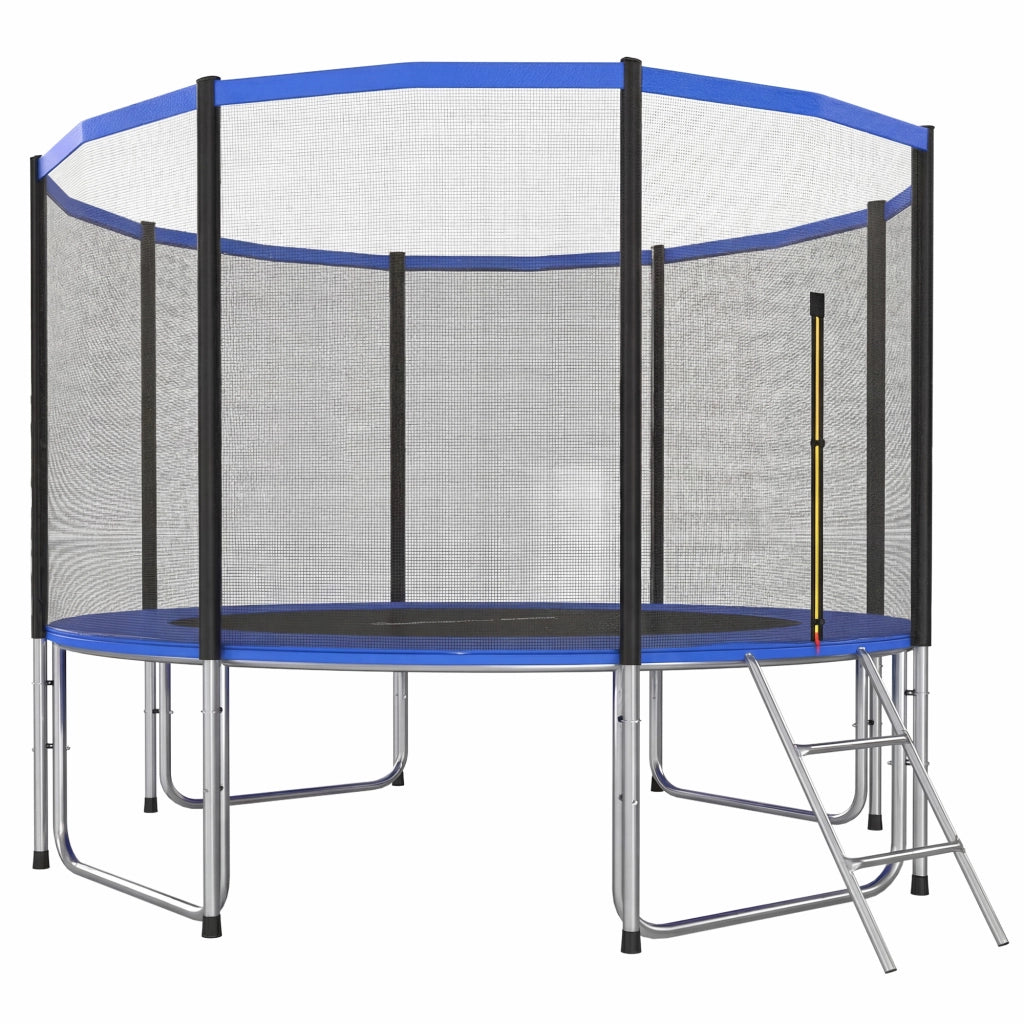 Trampolino Esterno per Bambini con Rete di Sicurezza ¨C Minimal ¨C ?366 cm Blu