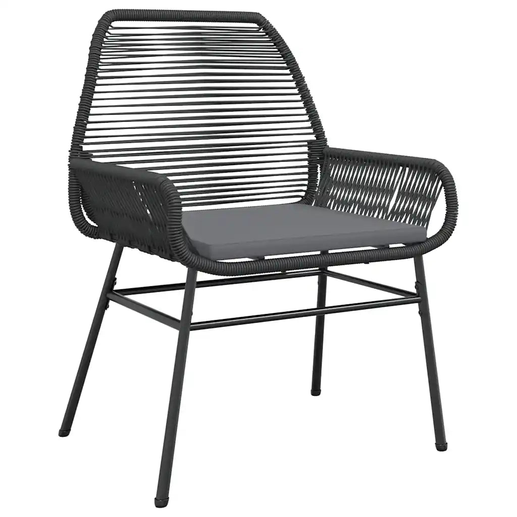 Set da Pranzo da Giardino 3 pz con Cuscini Polyrattan Vetro 3334562