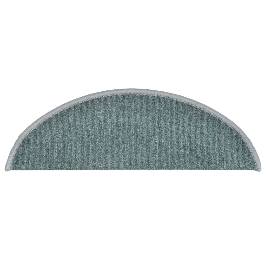 Tappetini per scale 15 pz | Gradini per Scale 56x17x3 cm Blu mare semicircolari