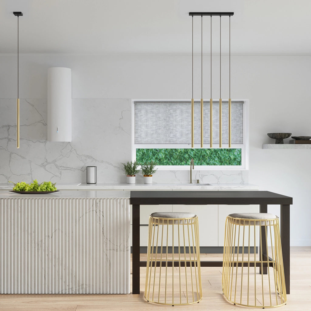 Lampada da soffitto moderna in acciaio a 3 luci color verde oceano PATELO, oro lucido
