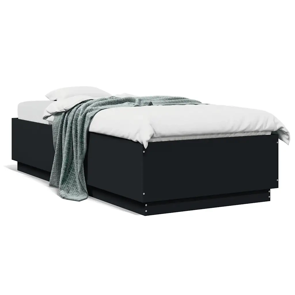 Giroletto-Struttura Letto Nero 100x200 cm in Legno Multistrato 964981