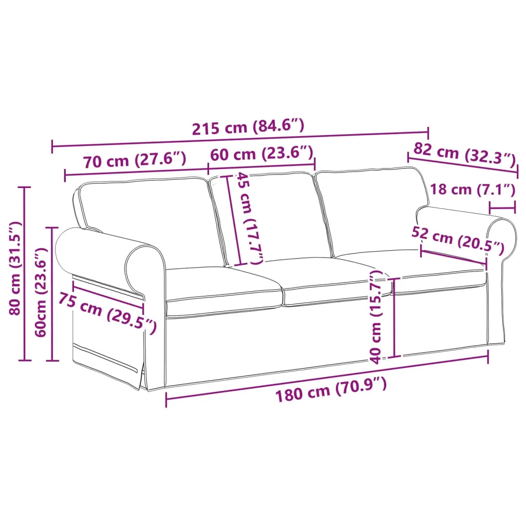 Set di divani 2 pcs Nero 215 x 82 x 80 cm Tessuto 3407576