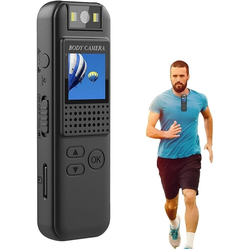 Trade Shop - Mini Telecamera Spia Lcd Con Lente Girevole Con Visione Notturna Bodycam Full Hd -