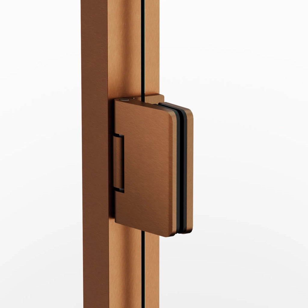 Box doccia frontale GLASS fisso + porta battente 95 cm (89,5-95; fisso 40+porta 50) nichel trasparente