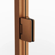 Box doccia frontale GLASS fisso + porta battente 95 cm (89,5-95; fisso 40+porta 50) nichel trasparente