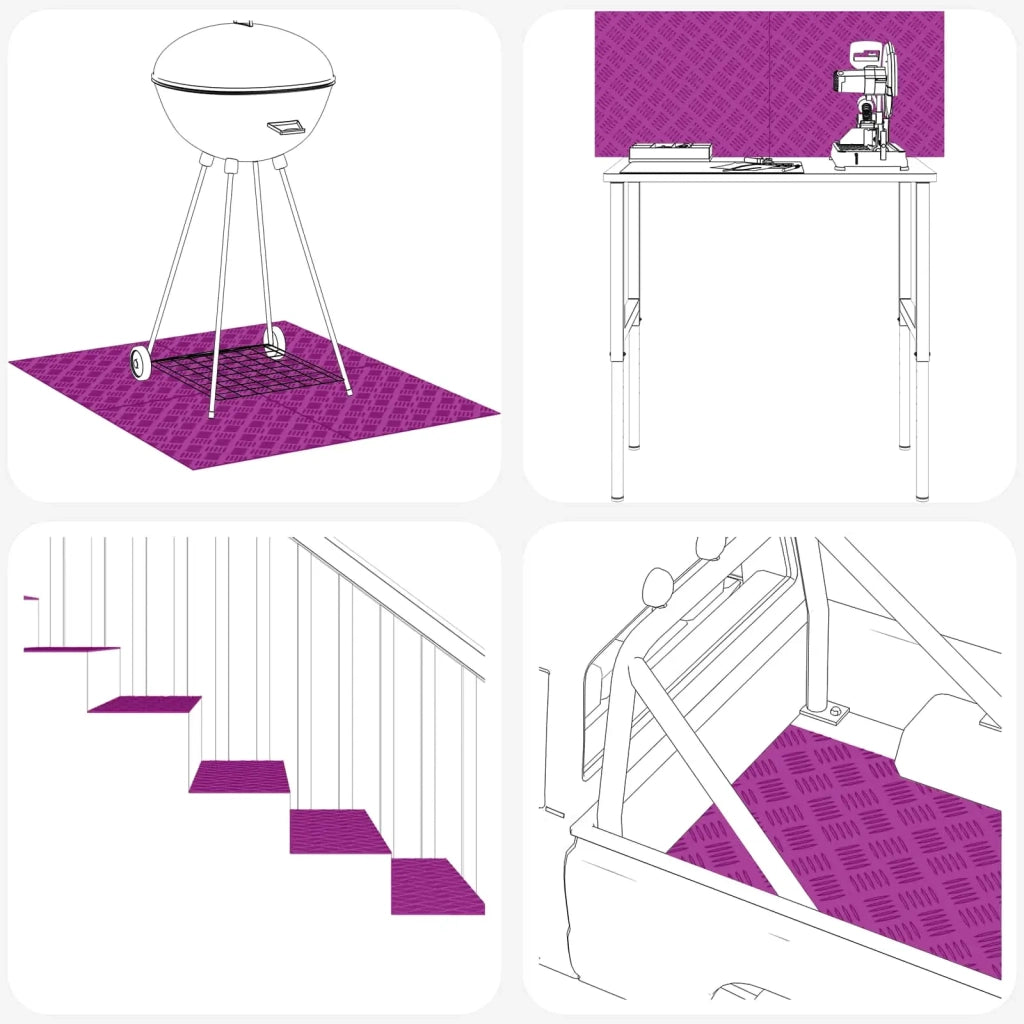 Gradini per Scale 4 pz | Tappetini per scale autoadesivi Argento 50 x 30 cm Alluminio