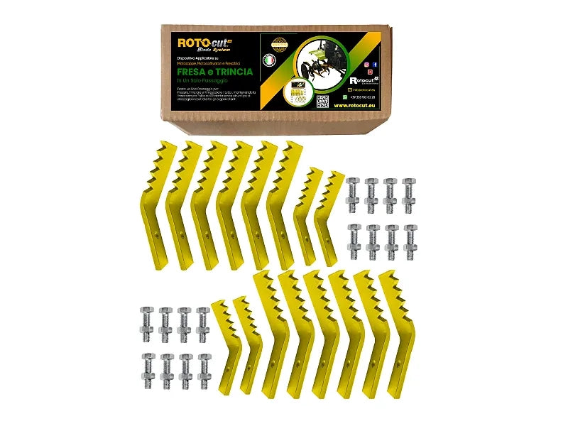 Kit Rotocut per fresare trinciare e rimescolare per motozappa e motocoltivatori - Foro 8 - Motozappa