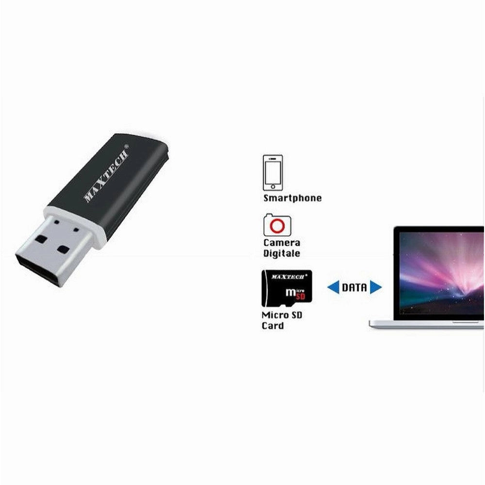 Trade Shop - Lettore Di Schede Di Memoria Usb 2.0 Micro Sd Adattatore Per Pc 480mbps Lto-sm03 -