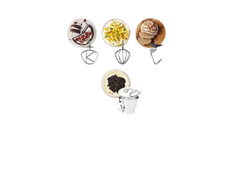 Kenwood KVC65.001WH Titanium Chef Baker Impastatrice Planetaria 5 L 1200 W Bilancia Integrata 6 Velocita' colore Bianco