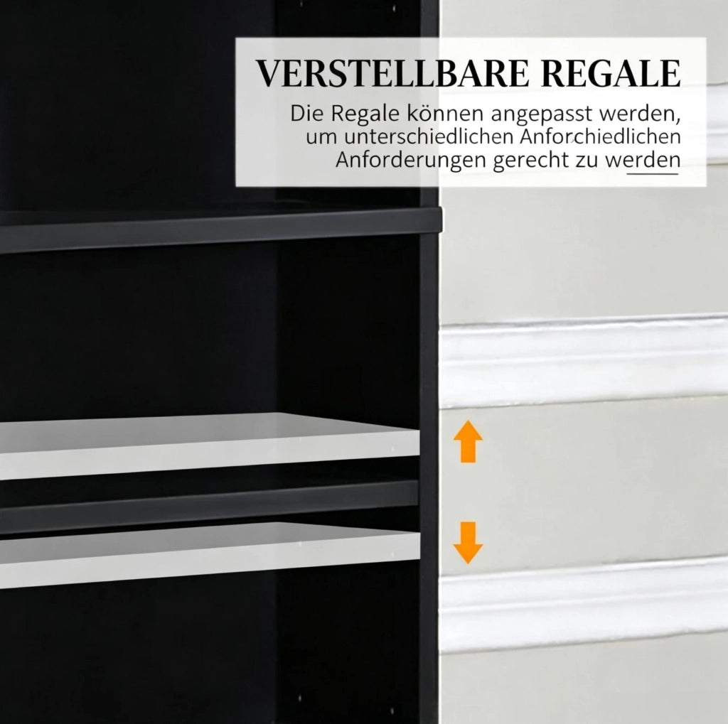 SCAFFALE CD/DVD Regolabile 102x23,5x195 cm MDF Nero