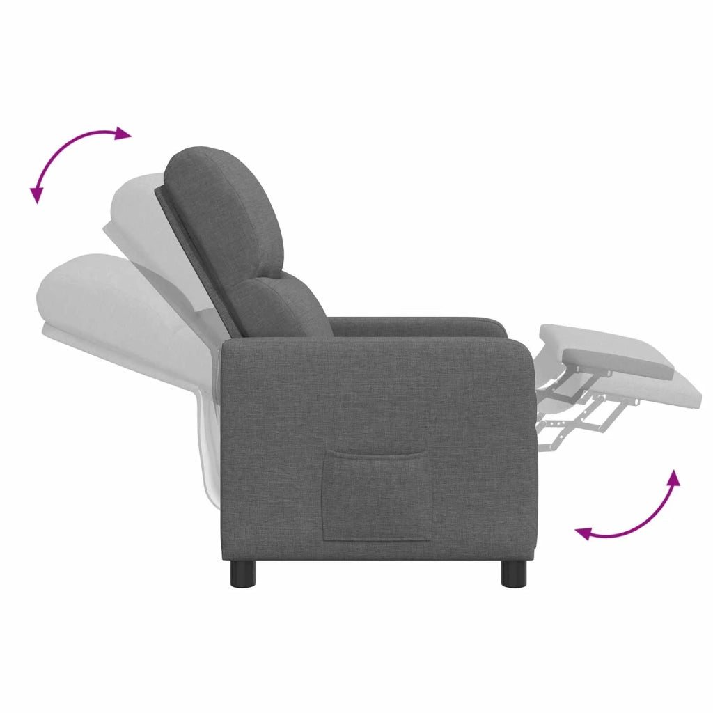 Poltrona Massaggiante Grigio Scuro Tessuto 42034830