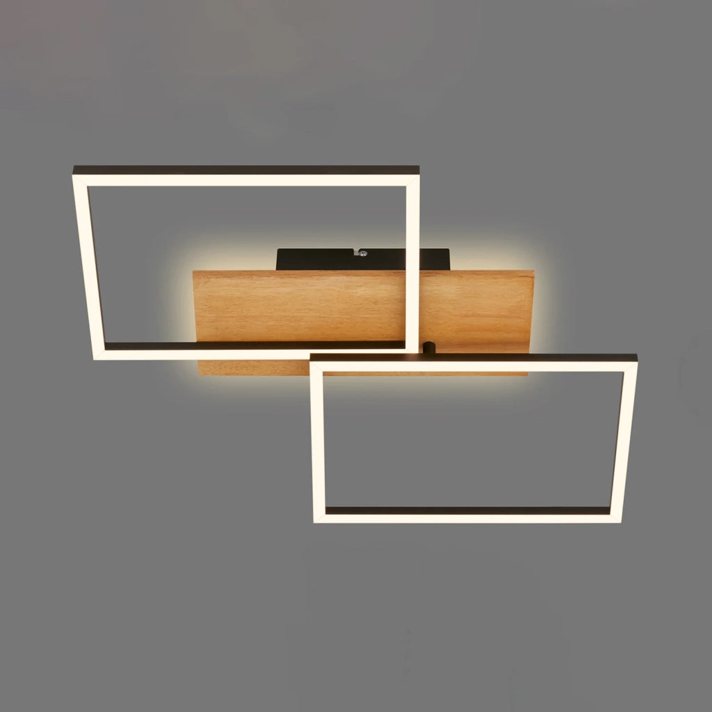 Applique Contemporanea Cornice Metallo Nero Led Integrato 30W 3000K