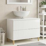 Armadio per Lavabo da Bagno ARNHEM Bianco Lucido 896579