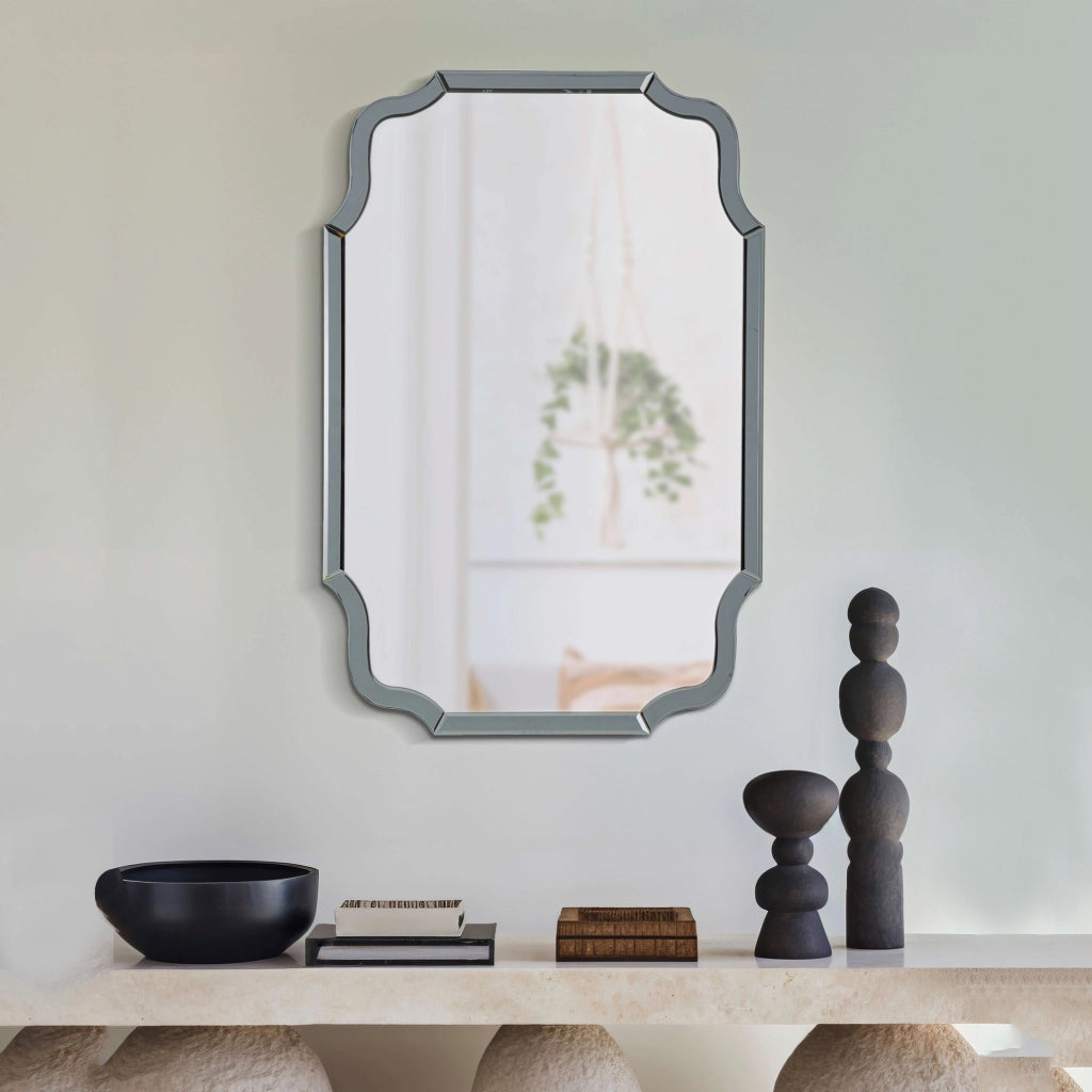 Jajce, Specchio Cornice Sagomata, 60x90h cm Grigio