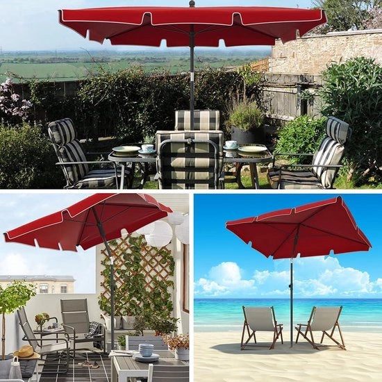 Ombrellone rettangolare per balcone e terrazzo 200 × 125 cm - rosso scuro