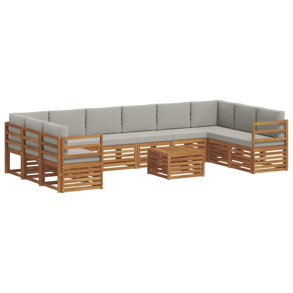 Set divano sezionale 11 pcs Grigio Naturale e Chiaro 3375581