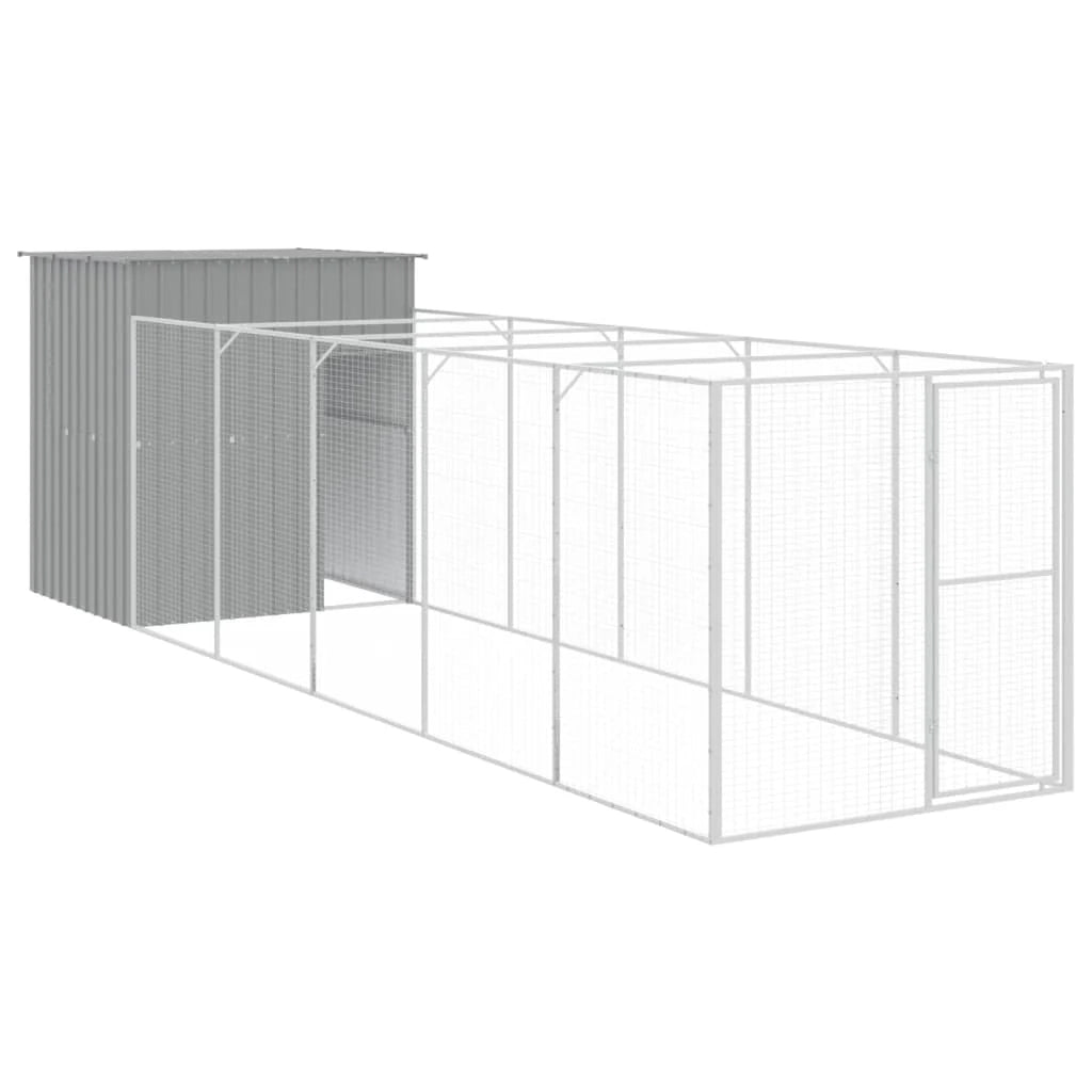 Cuccia per cani con recinto chiaro 165 x 659 x 181 cm grigio 02_0043499