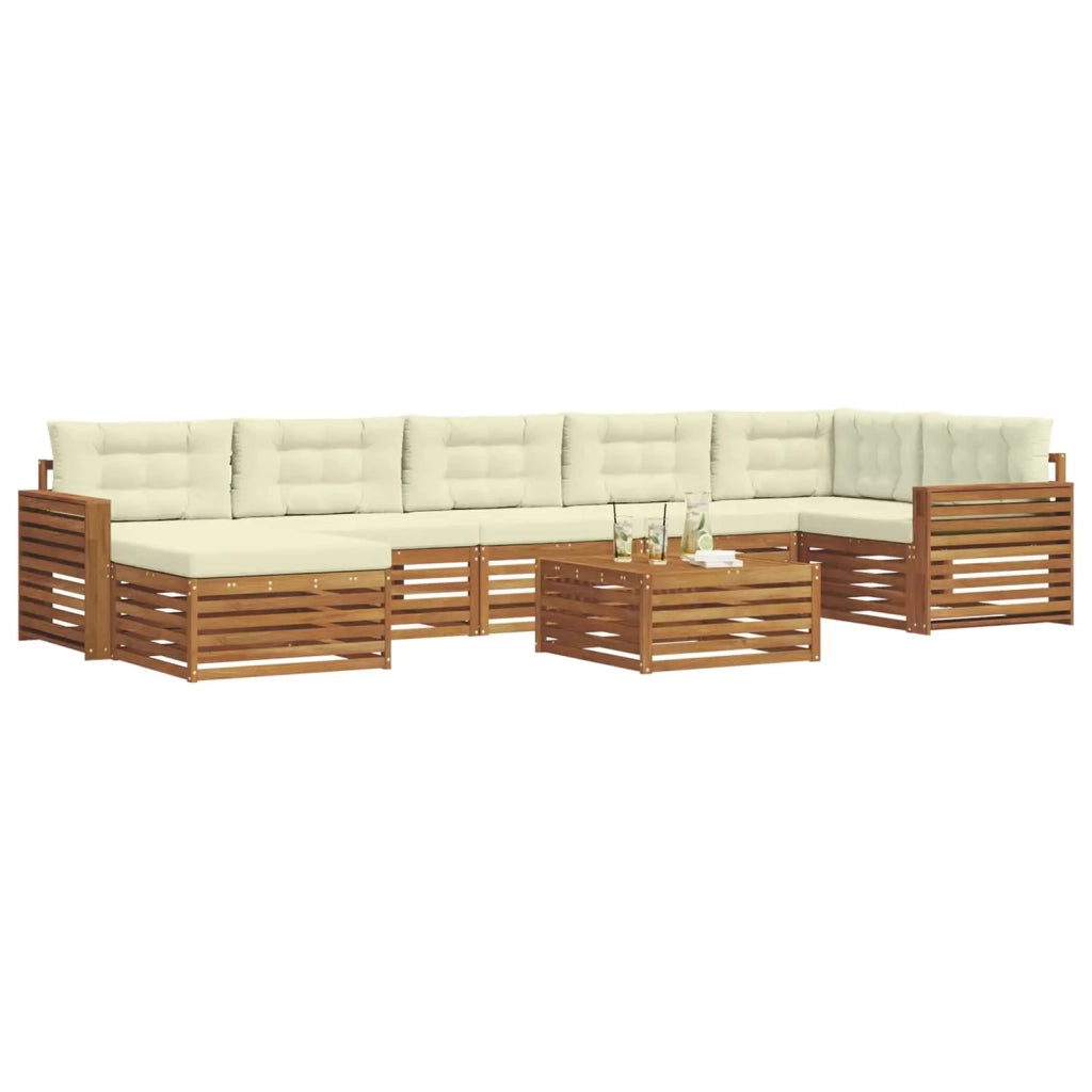 Set di divani da esterno con cuscino 8 pcs Naturale e Crema 3373865