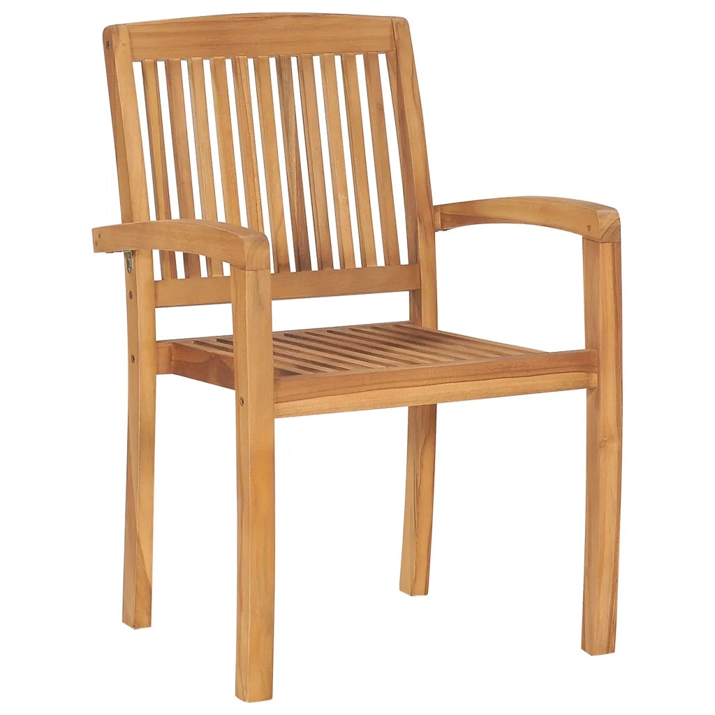 Sedie da Giardino Impilabili con Cuscini 6 pz Massello di Teak 3073231