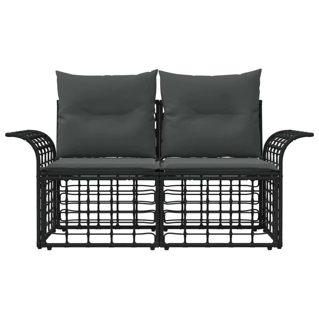 Loveseat da esterno 2 pz 2-Numero di posti Nero e Grigio scuro 42026729