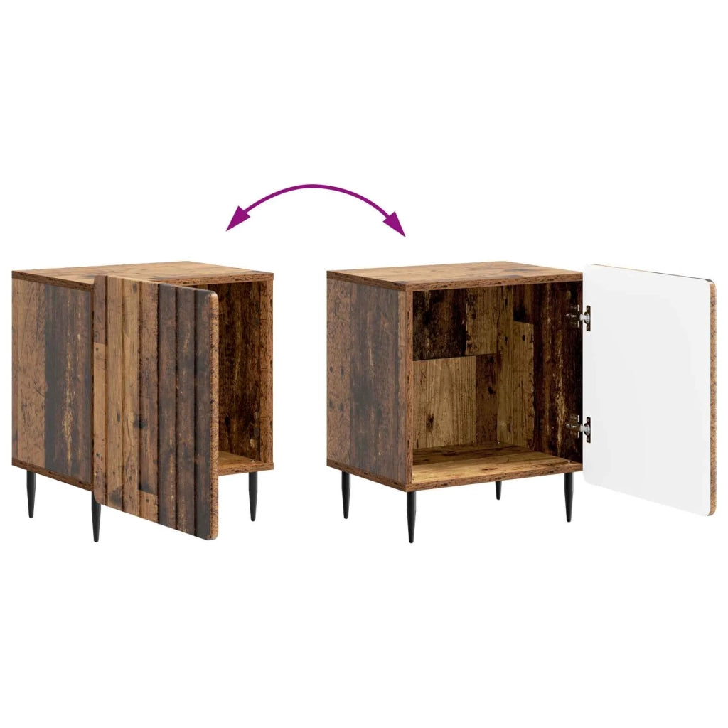 Set di 2 Comodini | Armadio da Notte | Mobiletto da notte Legno antico 43 x 34,5 x 52 cm