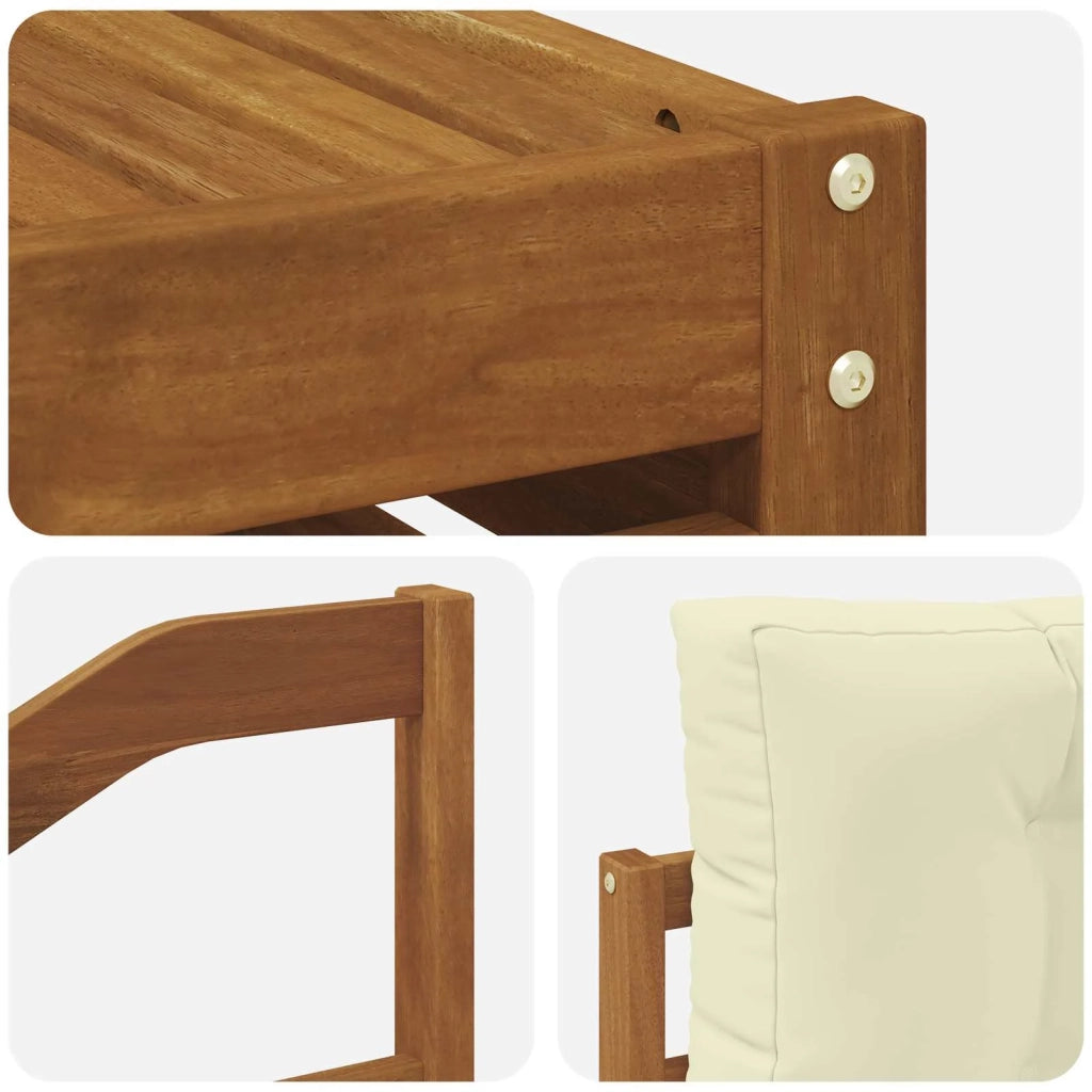 Set di divani da esterno con cuscino 7 pcs Naturale e Crema 3373075