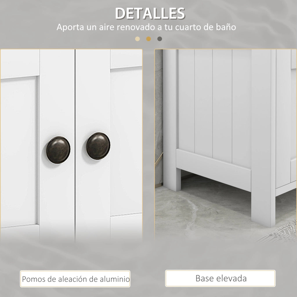 Mobile Sottolavabo con 2 Ante e Ripiano Aperto ¨C zephmum ¨C Bianco 60x30x60 cm