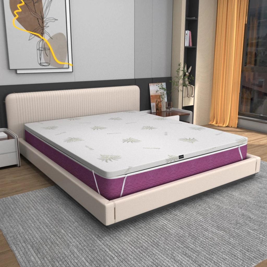 Topper Poly Foam Sfoderabile 90x190 Alto 5 cm – Correttore per Materasso, con Rivestimento Aloe Vera, Traspirante e Ortopedico – Made in Italy – Coprimaterasso con 4 Angoli Elastici