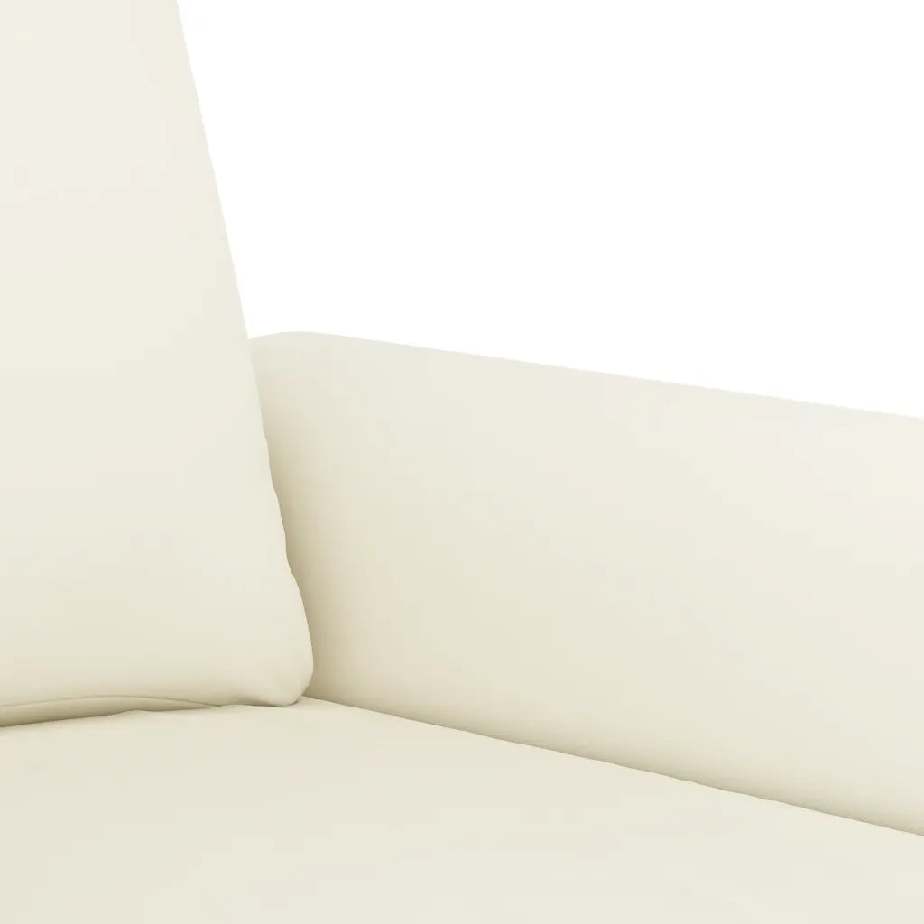 Set di Divani 3 pz con Cuscini Crema in Velluto