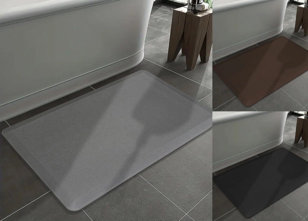 Tappeto Bagno Memory Ultrasoft Antiscivolo Impermeabile Tinta Unita Giulia - 44x150 - Grigio