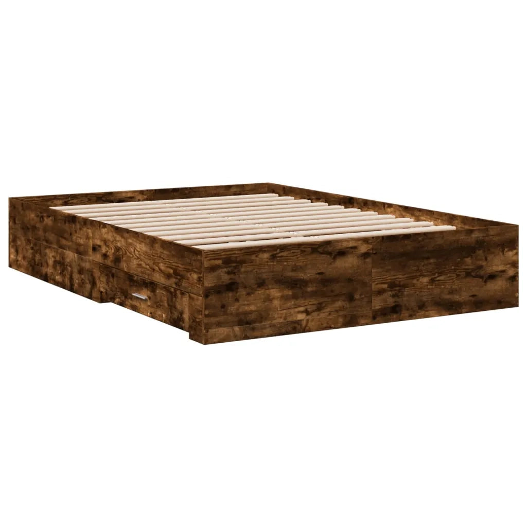 Giroletto con Cassetti Rovere Fumo 140x190 cm Legno Multistrato