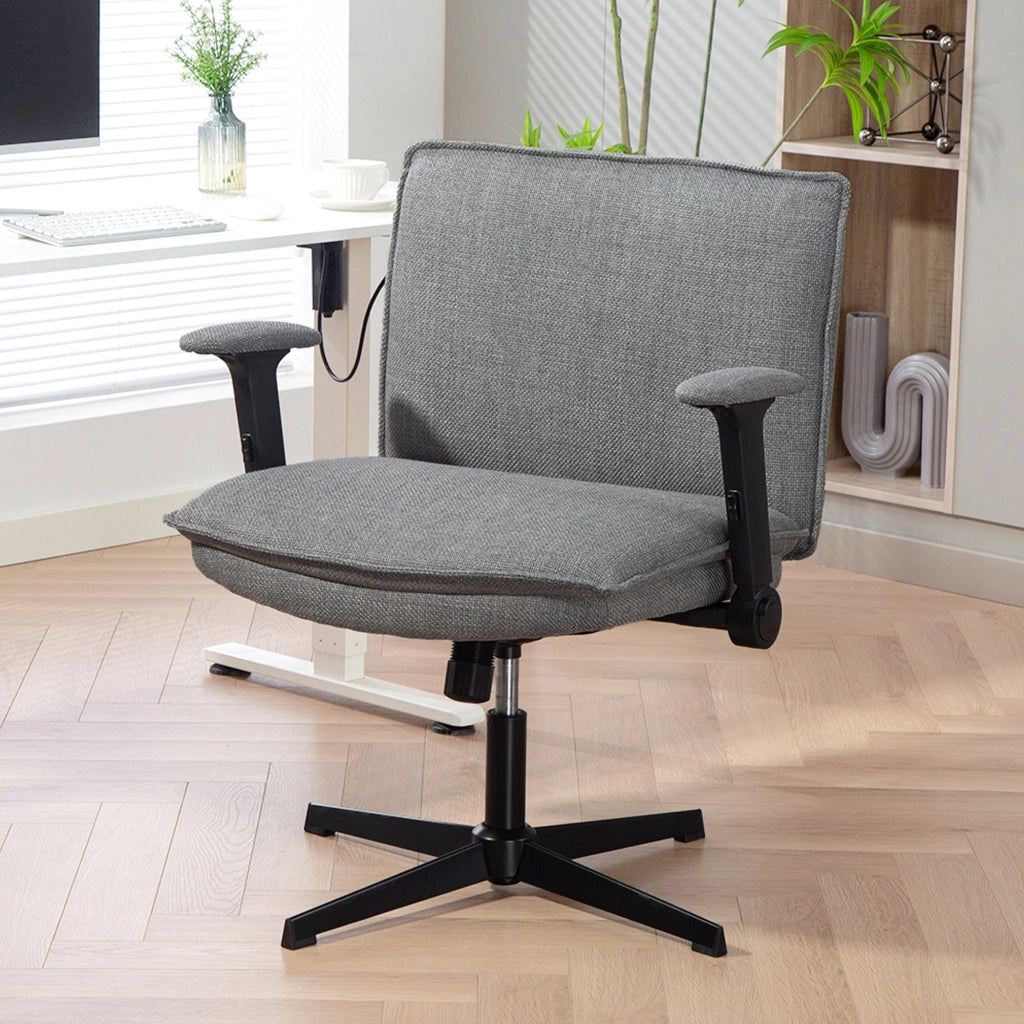 Sedia da Ufficio con Braccioli Regolabili e Schienale Grigio ¨C Minimal ¨C 60x60x110 cm