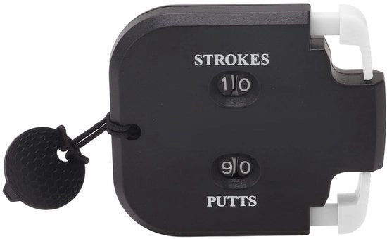 Contatore di Punteggio da Golf - Piatto di Impatto Meccanico - Compattabile e Portatile - Corpo Nero con Pannello Bianco - Segnala il Punteggio con Stile - Adatto per 2 Giocatori