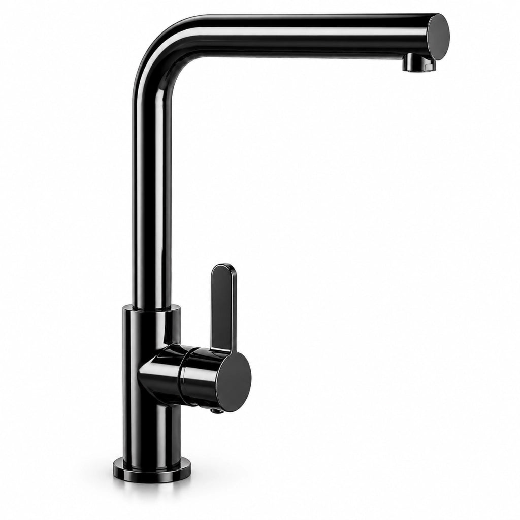 Rubinetto Cucina Nero Lucido Canna Alta Quadrata Girevole 94027
