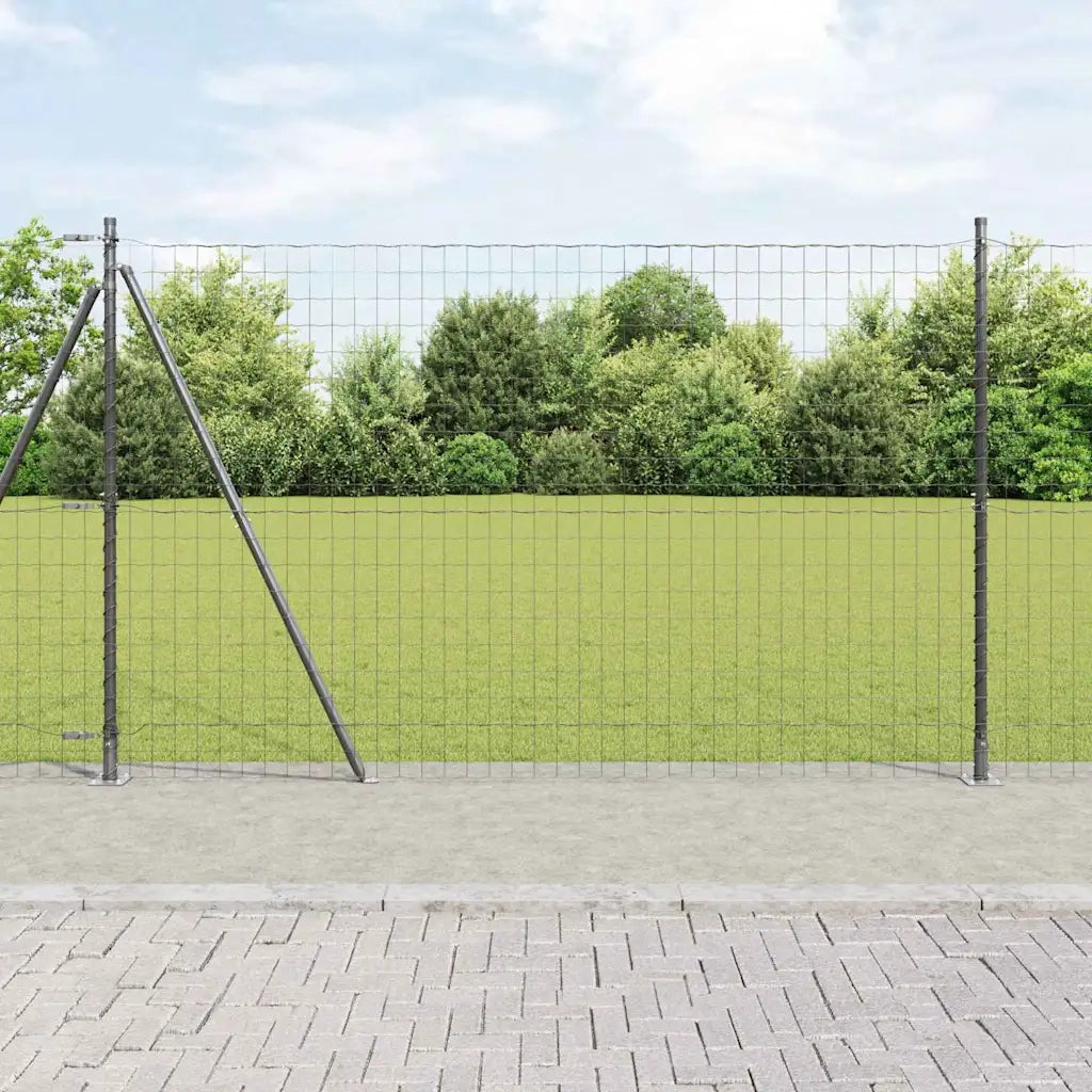 Recinzione con Posto Grigio 1,5 x 10 m Acciaio