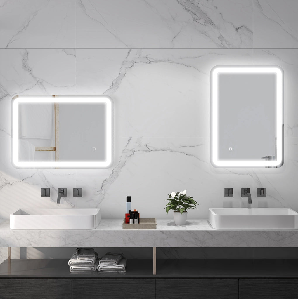 Specchio bagno LED 50x70 cm con antiappannamento e touch