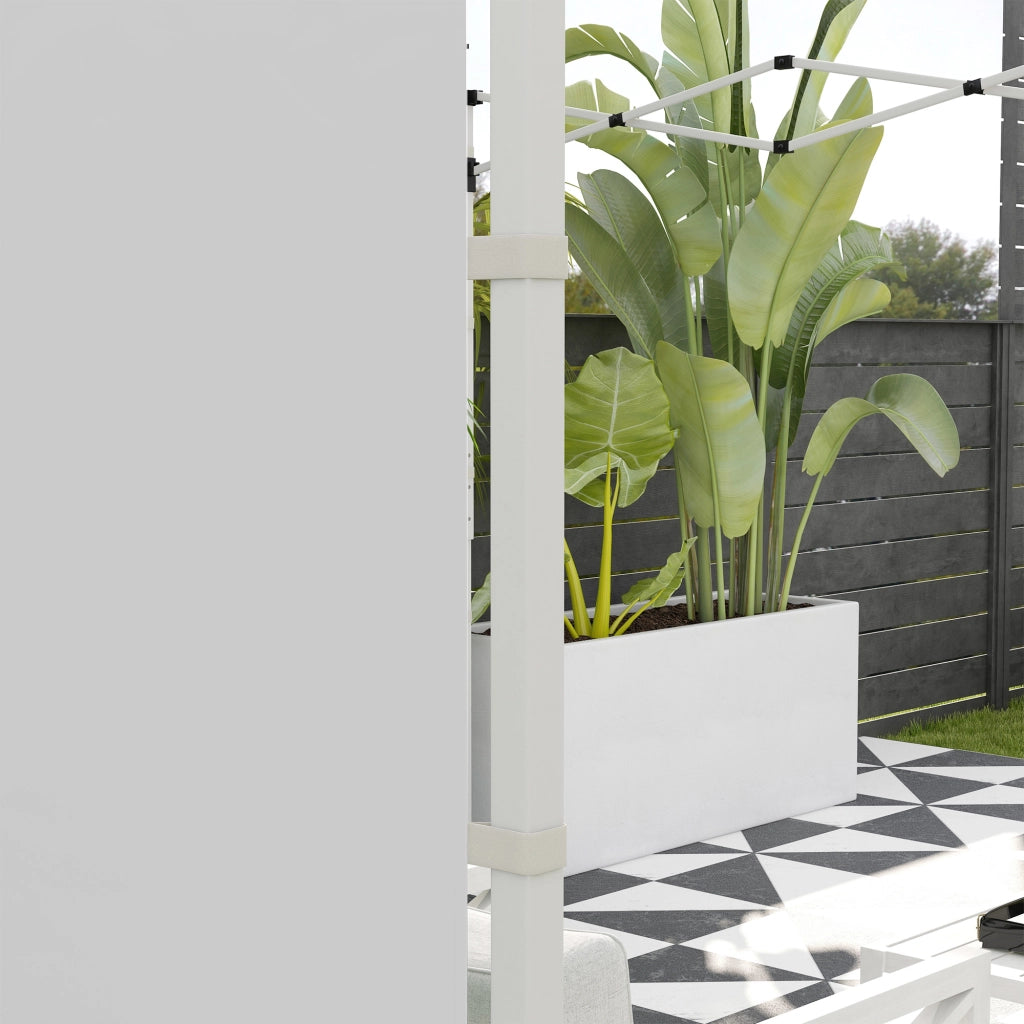 Pannelli laterali per gazebo, set da 2, pareti laterali con finestra e porta per tenda da festa 3x3/3x6 m, tessuto Oxford, bianco