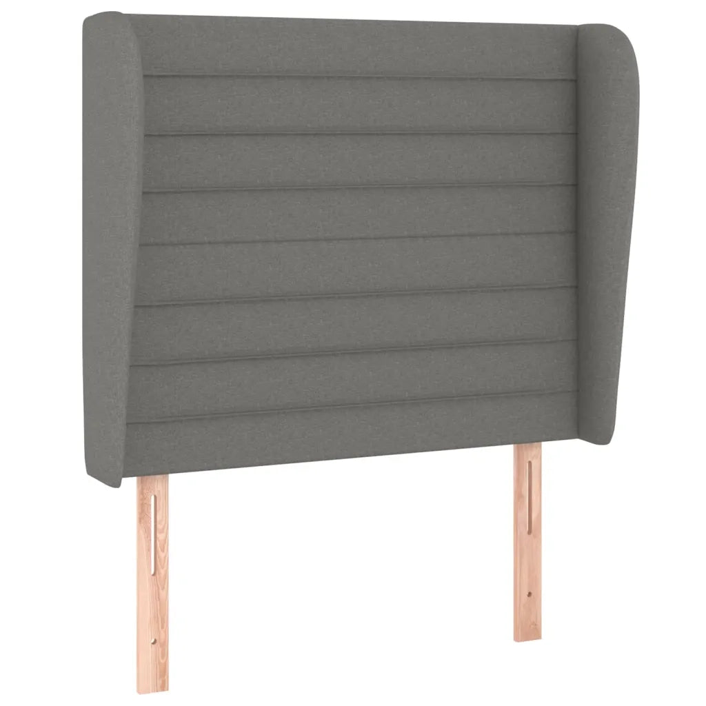 Testiera ad Orecchio-Testata con Orecchie Grigio Scuro 93x23x118/128 cm in Tessuto 834241
