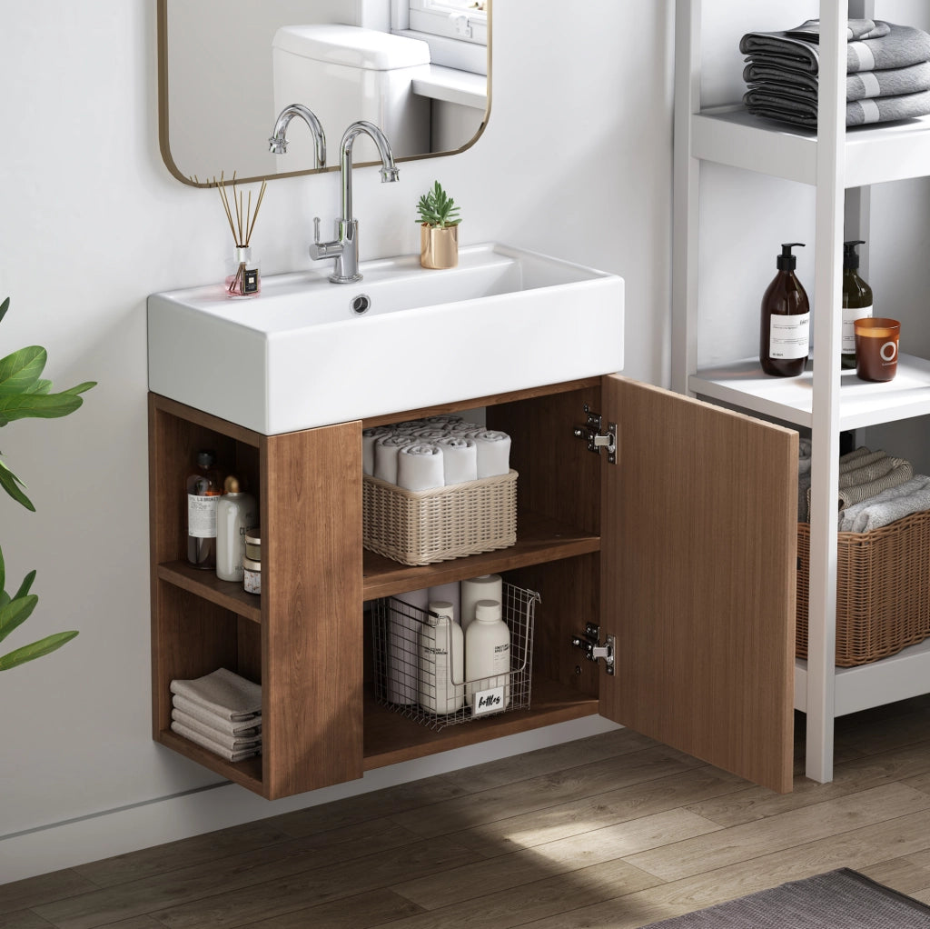 Mobile bagno sospeso con lavabo, 69 cm