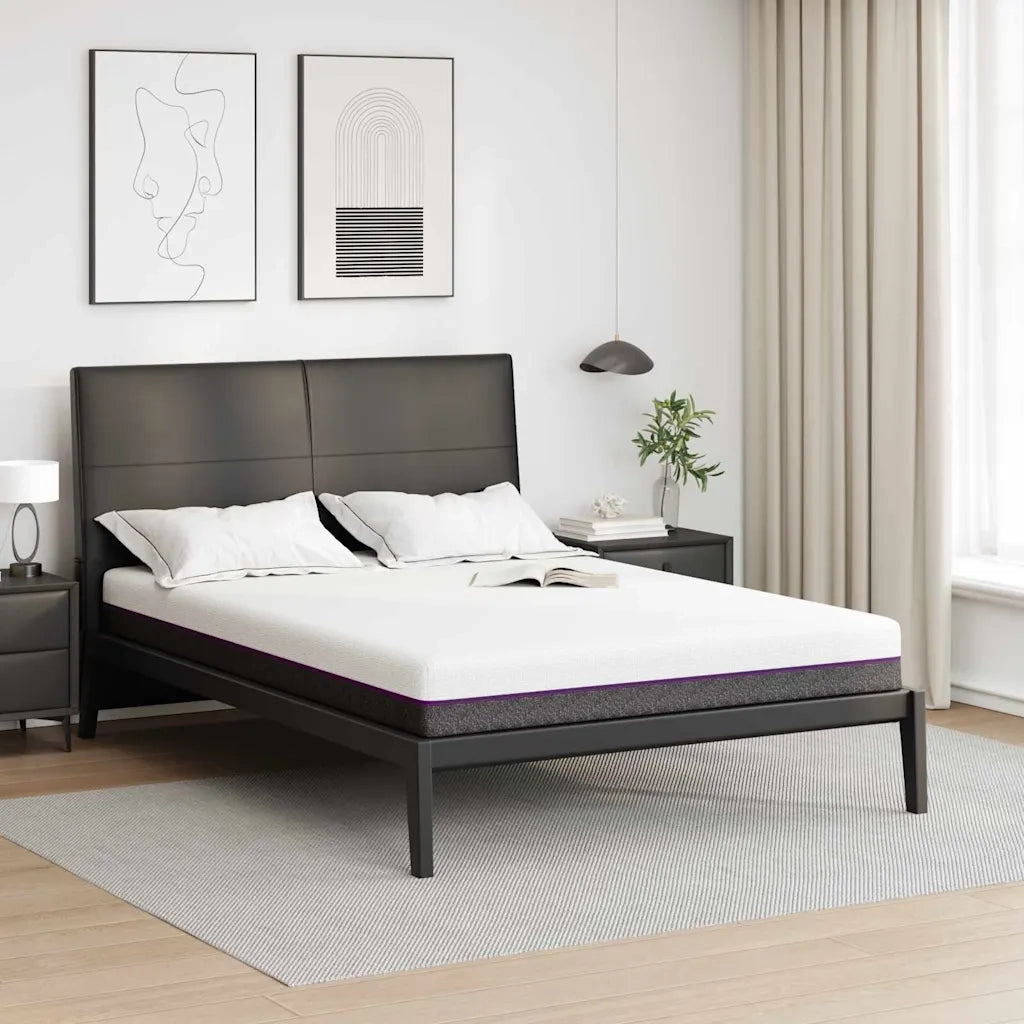 Materasso Bianco e Grigio 160 x 200 cm Tessuto Jacquard 4106331