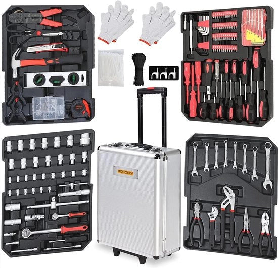 Scatola degli strumenti XXL - 899 pezzi - Cassa degli strumenti con ruote - Completa