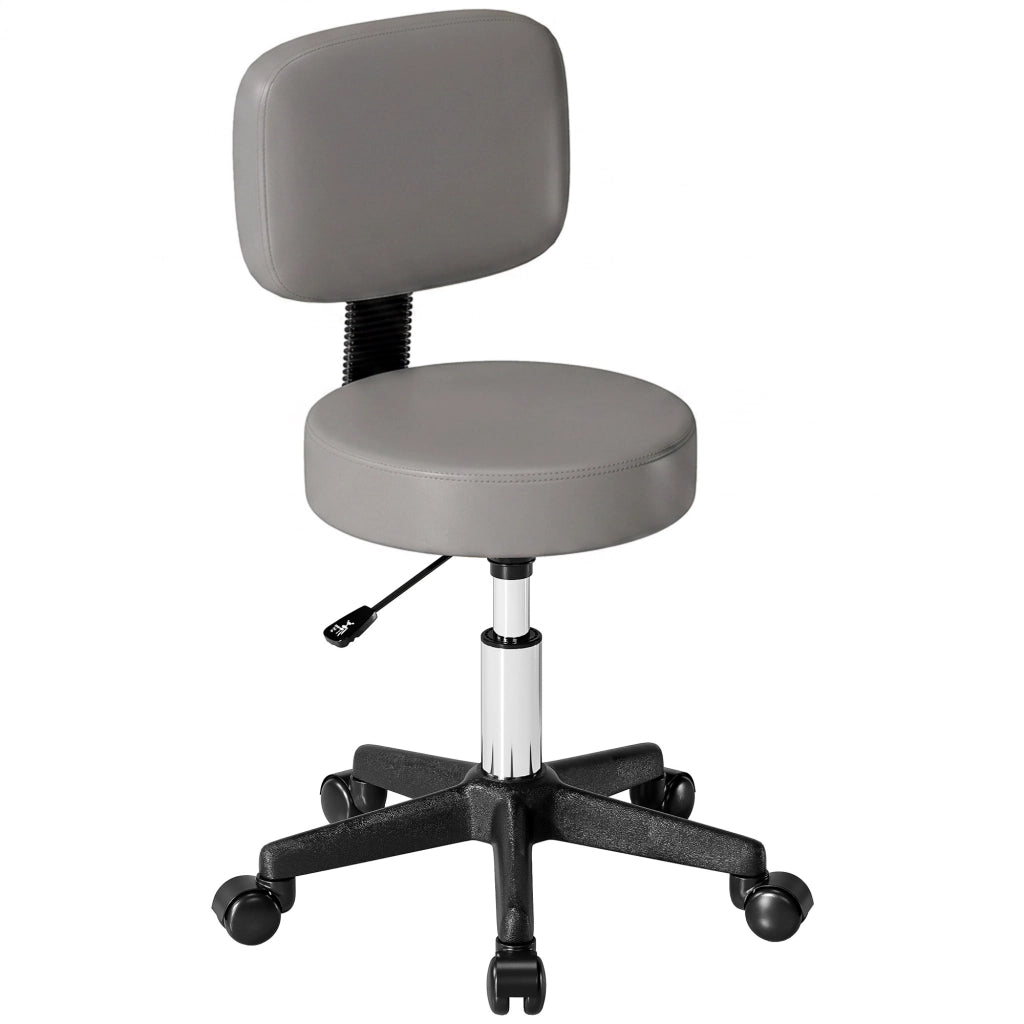 Sgabello Massaggiante Regolabile in Altezza Pivotante con Schienale Ergonomico ¨C Minimal ¨C Grigio