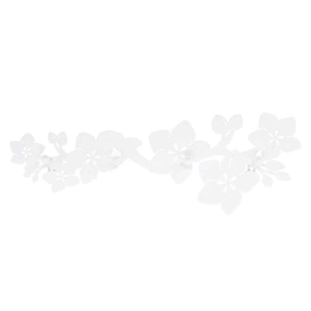 Appendino metallo 4 posti fiori bianco cm 60x20