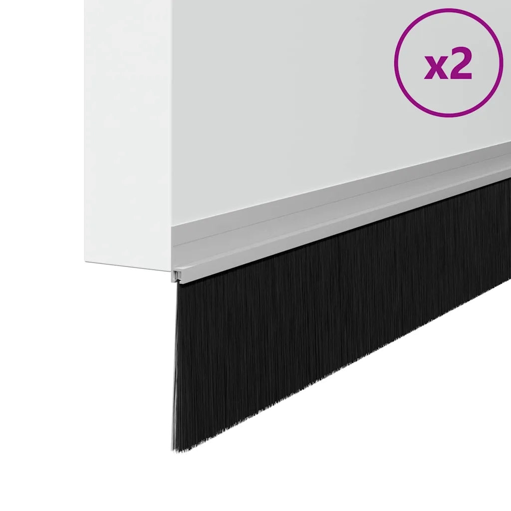 Spazzole per porte autoadesive 2 pz Argento 100 cm CFW7482131