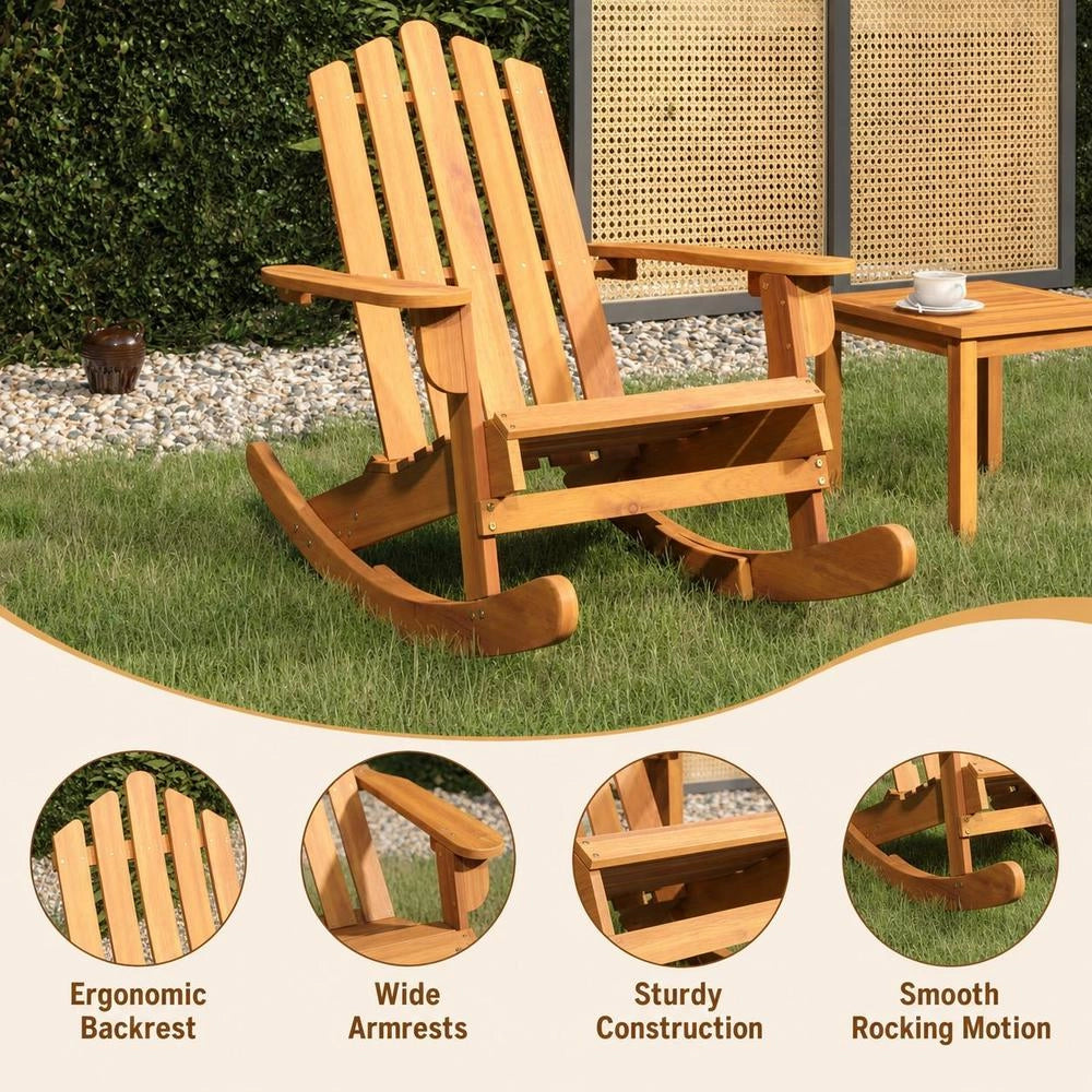 Adirondack Rocking Chair, Solid Acacia Wood