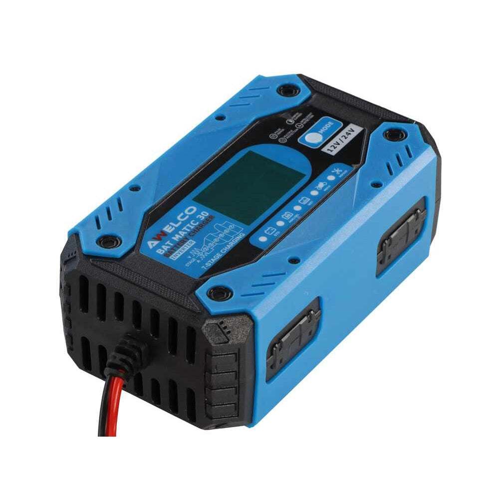 AVVIATORE DI EMERGENZA BATTERIA PORTATILE STARTER 12/24V CARICATORE BAT MATIC 30 AWELCO